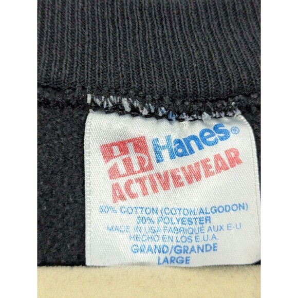 Vintage Iguana Graphic Print Distressed Paint Splatter Hanes Sweatshirt USA Sz L - Picture 2 of 8